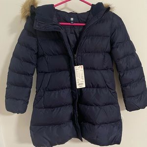 NWT Uniqlo Girls Navy Warm Padded Coat size 7 - 8